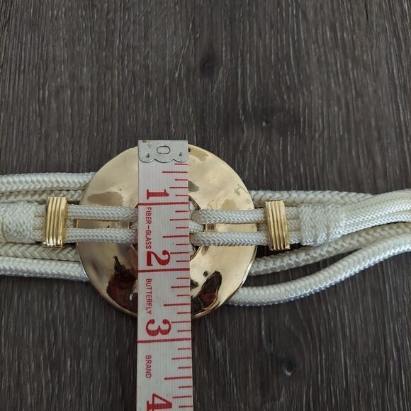 Vintage Rope Knotted Cream Boho Waist Belt 33" Long - Picture 6 of 6